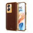 Vaku ® Oppo A79 5G Luxemberg Leather Pattern Gold Electroplated Soft TPU Back Cover
