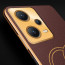 Vaku ® Xiaomi Redmi Note 12 Pro Skylar Leather Pattern Gold Electroplated Soft TPU Back Cover