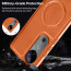 Vaku ® Vivo V40 5G Maxtron Leather Stitched Magnetic Magsafe Non-Slip Grip Shockproof Back Cover