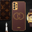 Vaku ® Samsung Galaxy A32 4G Skylar Leather Pattern Gold Electroplated Soft TPU Back Cover