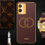 Vaku ® Vivo T1x Skylar Leather Pattern Gold Electroplated Soft TPU Back Cover