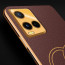 Vaku ® Vivo Y21T Skylar Leather Pattern Gold Electroplated Soft TPU Back Cover
