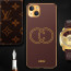 Vaku ® Apple iPhone 13 Skylar Leather Pattern Gold Electroplated Soft TPU Back Cover