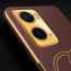 Vaku ® Oppo A76 4G Skylar Leather Pattern Gold Electroplated Soft TPU Back Cover