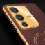 Vaku ® Vivo V23 5G Skylar Leather Pattern Gold Electroplated Soft TPU Back Cover