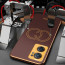 Vaku ® Oppo Reno7 5G Skylar Leather Pattern Gold Electroplated Soft TPU Back Cover