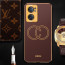 Vaku ® Oppo Reno7 5G Skylar Leather Pattern Gold Electroplated Soft TPU Back Cover