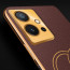 Vaku ® Vivo Y75 5G Skylar Leather Pattern Gold Electroplated Soft TPU Back Cover