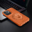 Vaku ® Oppo A3X 5G Lion Embossed Luxury Designer Leather Protective Back Cover Case