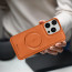 Vaku ® Apple iPhone 16 Pro Maxtron Leather Stitched Magnetic Magsafe Non-Slip Grip Shockproof Back Cover