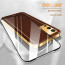 Vaku ® 2In1 Combo Oppo A55 Luxemberg Leather Stitched Gold Electroplated Case with 9H Shatterproof Tempered Glass