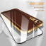 Vaku ® 2In1 Combo OnePlus Nord Luxemberg Leather Stitched Gold Electroplated Case with 9H Shatterproof Tempered Glass