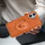 Vaku ® Apple iPhone 16 Plus Lion Embossed Luxury Designer Leather Protective Back Cover