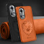 Vaku ® Oppo Reno11 5G Lion Embossed Luxury Designer Leather Protective Back Cover Case
