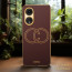 Vaku ® Oppo F23 5G Skylar Leather Pattern Gold Electroplated Soft TPU Back Cover