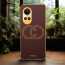 Vaku ® Oppo Reno10 5G Skylar Leather Pattern Gold Electroplated Soft TPU Back Cover
