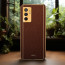 Vaku ® Vivo Y75 4G Luxemberg Series Leather Stitched Gold Electroplated Soft TPU Back Cover