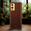Vaku ® OnePlus 9 Luxemberg Series Leather Stitched Gold Electroplated Soft TPU Back Cover