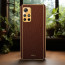 Vaku ® Redmi Note 11T 5G Luxemberg Series Leather Stitched Gold Electroplated Soft TPU Back Cover