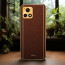 Vaku ® Vivo Y72 5G Luxemberg Series Leather Stitched Gold Electroplated Soft TPU Back Cover