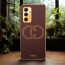 Vaku ® Samsung Galaxy M34 5G Skylar Leather Pattern Gold Electroplated Soft TPU Back Cover