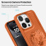 Vaku ® Apple iPhone 15 Pro Max Lion Embossed Luxury Designer Leather Protective Back Cover