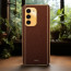 Vaku ® Samsung Galaxy S23 Luxemberg Series Leather Stitched Gold Electroplated Soft TPU Back Cover