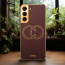 Vaku ® Samsung Galaxy S22 Skylar Leather Pattern Gold Electroplated Soft TPU Back Cover