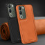 Vaku ® Vivo Y200 5G Luxe Premium Leather Stitched Non-Slip Grip Protective Back Cover