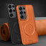 Vaku ® Samsung Galaxy S25 Ultra Maxtron Leather Stitched Magnetic Magsafe Non-Slip Grip Shockproof Back Cover