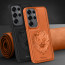 Vaku ® Samsung Galaxy S24 Ultra Lion Embossed Luxury Designer Leather Protective Back Cover