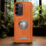 Vaku ® Vivo V27 5G Regal Shield Metal Lion Engraved Leather Protective Back Cover