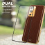 Vaku ® 2In1 Combo Oppo A55 Luxemberg Leather Stitched Gold Electroplated Case with 9H Shatterproof Tempered Glass