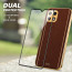 Vaku ® 2In1 Combo Samsung Galaxy A22 5G Luxemberg Leather Stitched Gold Electroplated Case with with ESD Anti-Static Shatterproof Tempered Glass