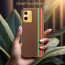 Vaku ® Vivo T1X Felix Line Leather Stitched Gold Electroplated Soft TPU Back Cover Case