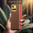 Vaku ® Vivo Y21A Felix Line Leather Stitched Gold Electroplated Soft TPU Back Cover Case
