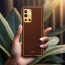 Vaku ® OnePlus 9R Luxemberg Series Leather Stitched Gold Electroplated Soft TPU Back Cover