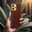 Vaku ® Xiaomi Redmi Note 12 5G Luxemberg Series Leather Stitched Gold Electroplated Soft TPU Back Cover