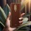 Vaku ® Xiaomi Poco X2 Luxemberg Series Leather Stitched Gold Electroplated Soft TPU Back Cover