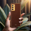 Vaku ® Vivo Y75 4G Luxemberg Series Leather Stitched Gold Electroplated Soft TPU Back Cover