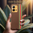 Vaku ® Vivo V25 5G Felix Line Leather Stitched Gold Electroplated Soft TPU Back Cover Case
