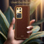 Vaku ® Vivo V30 5G Luxemberg Leather Pattern Gold Electroplated Soft TPU Back Cover