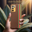 Vaku ® Oppo A16 Felix Line Leather Stitched Gold Electroplated Soft TPU Back Cover Case