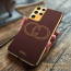 Vaku ® Samsung Galaxy S21 Ultra Skylar Leather Pattern Gold Electroplated Soft TPU Back Cover