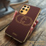 Vaku ® Samsung Galaxy S23 Ultra Skylar Leather Pattern Gold Electroplated Soft TPU Back Cover
