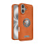 Vaku ® Apple iPhone 16 Regal Shield Metal Lion Engraved Leather Protective Back Cover
