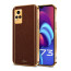 Vaku ® Vivo Y73 Luxemberg Series Leather Stitched Gold Electroplated Soft TPU Back Cover