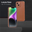 Vaku ® Apple iPhone 14 Plus PU Leather Texture Soft Non-Slip Grip TPU Shockproof Phone Case Back Cover