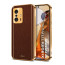 Vaku ® Xiaomi 11T Pro 5G Luxemberg Series Leather Stitched Gold Electroplated Soft TPU Back Cover