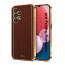Vaku ® Samsung Galaxy A13 Luxemberg Leather Stitched Gold Electroplated Soft TPU Back Cover